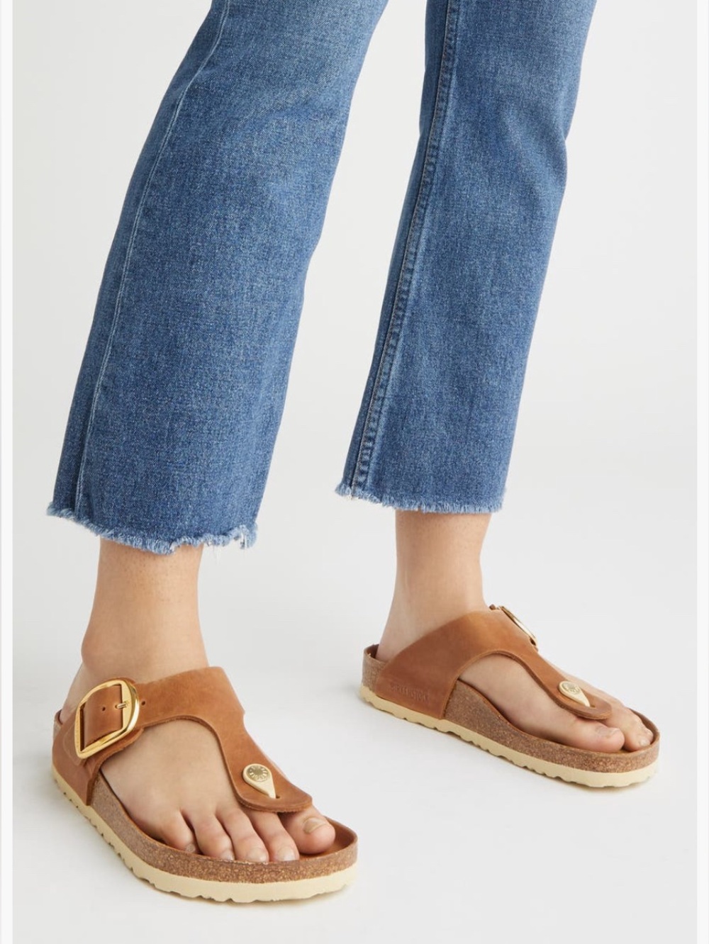 Birkenstock Gizeh Big Buckle Cognac Size 39 REGULAR Width Oiled Brown Leather - Picture 8 of 14